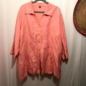 Avenue Linen Blend Top Peach Color Size 30/32  ( USA Size 4X)
